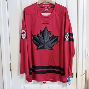 BNWT Authentic Bauer 2026 Olympics Hockey Team Canada Red Jersey Size 2XL XXL